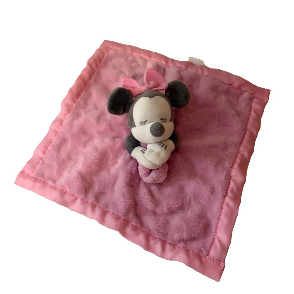 Disney Baby Minnie Mouse Plush Lovey Blanket Pink Babies